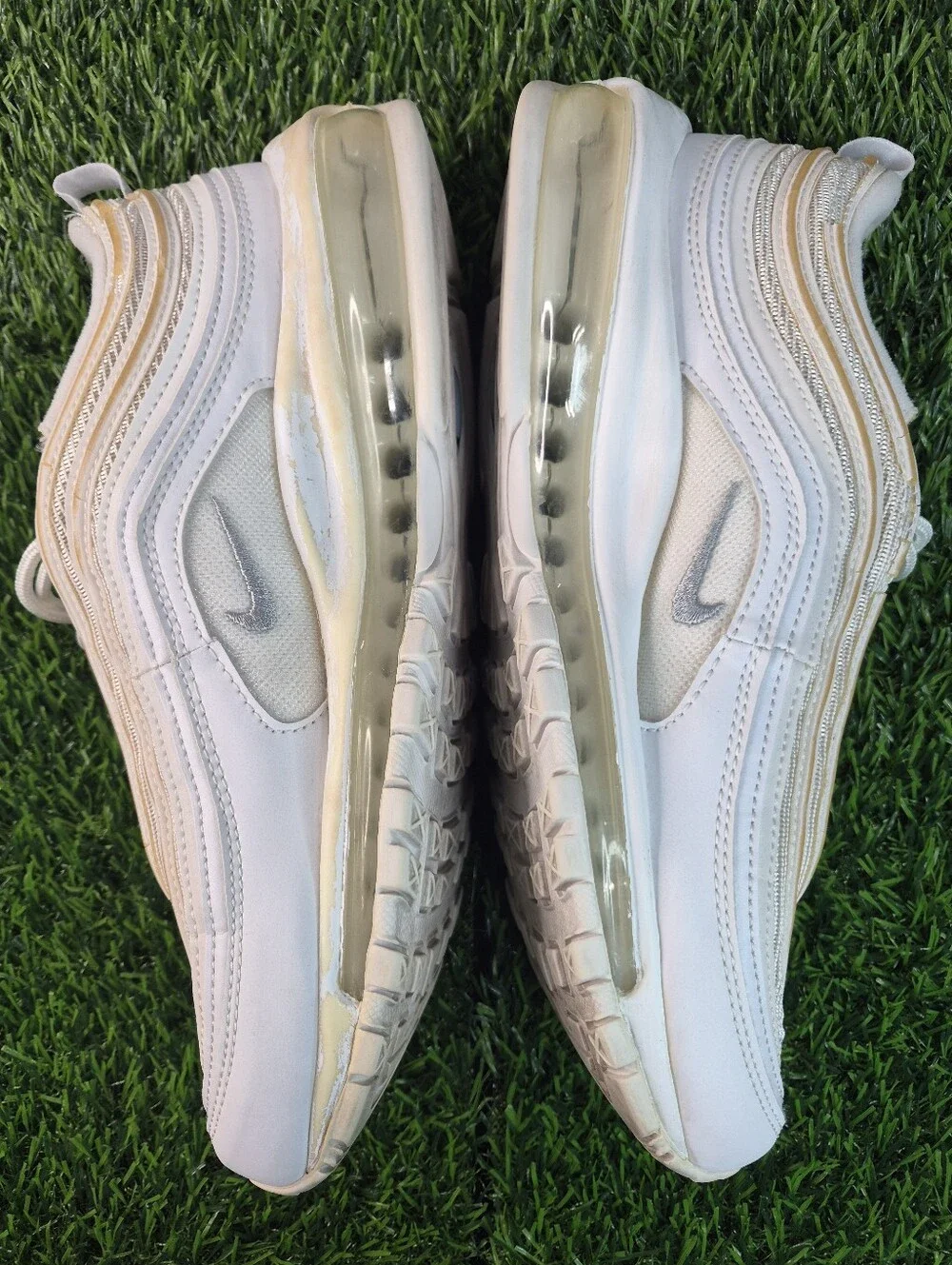 Nike Air Max 97 White Metallic Silver Men’s Size 8 921826-101 Sneakers